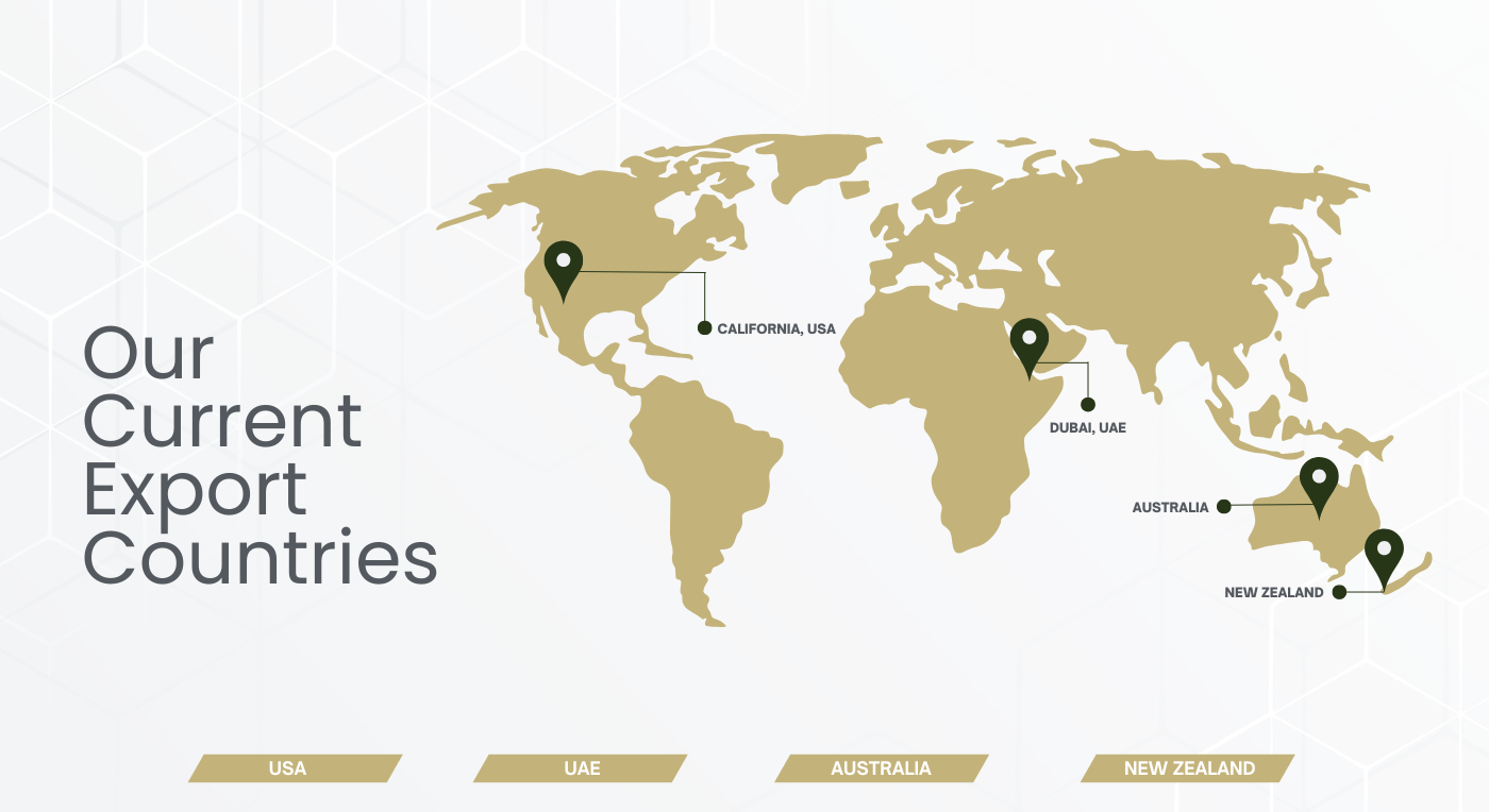 Map mapping out the export countries of PL Aguila